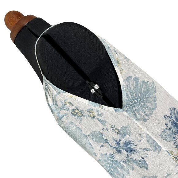 Lungo LArno Floral Sleeveless Dress Made In Italy 100% Linen Blue/White Size M - Picture 8 of 12